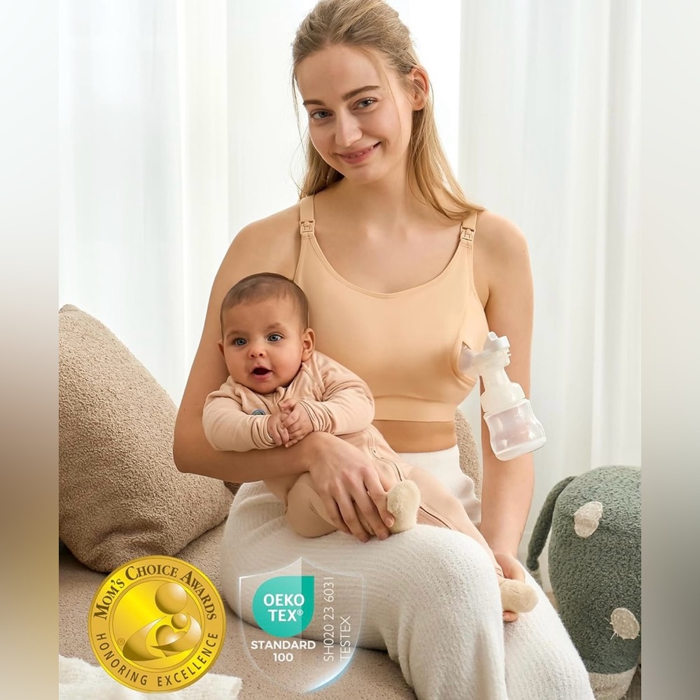 XL MomCozy Maternity Nursing &
Maternity Bras Beige